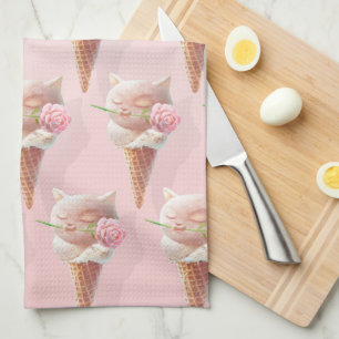 Summer Rose Ice Cream Tea Towel