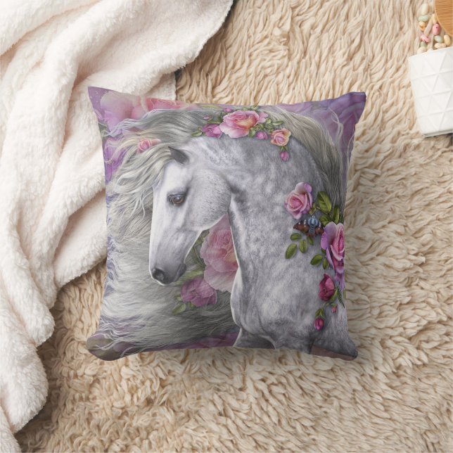 Summer Rose Throw Pillow (Blanket)