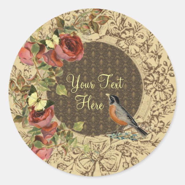 Summer Roses Classic Round Sticker (Front)