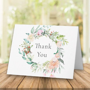 Summer Roses Garland Thank You Card