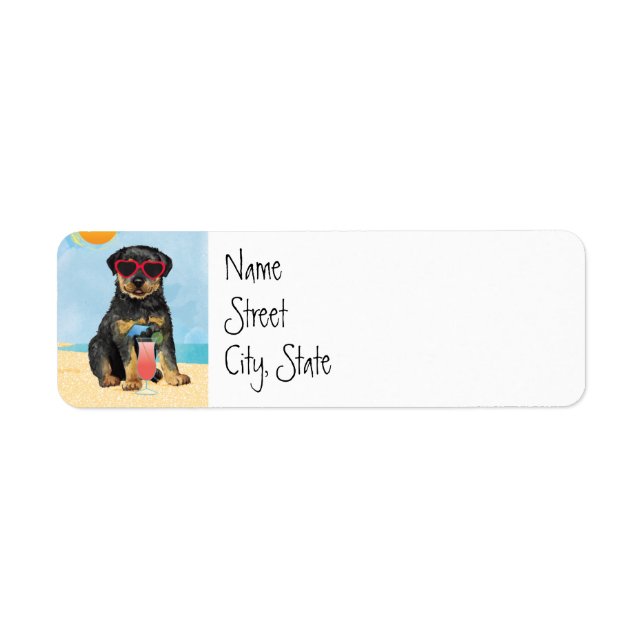 Summer Rottweiler Return Address Label (Front)