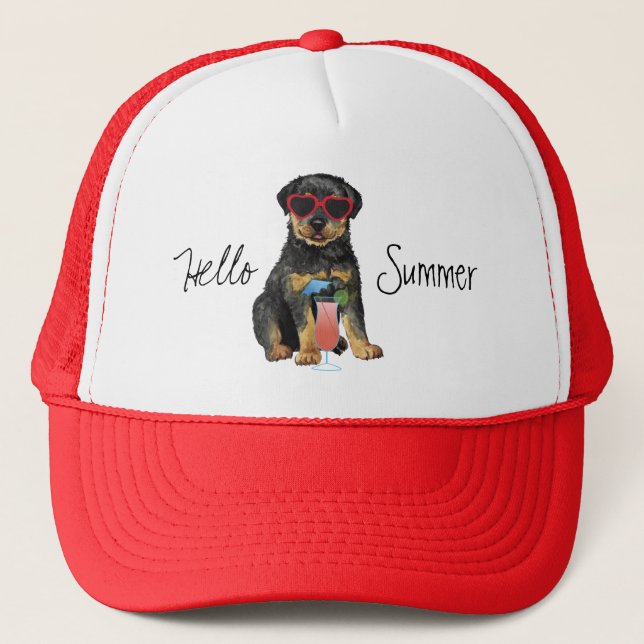 Summer Rottweiler Trucker Hat (Front)