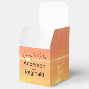 Summer Rustic Casual Yellow Peach Wedding Favour Box