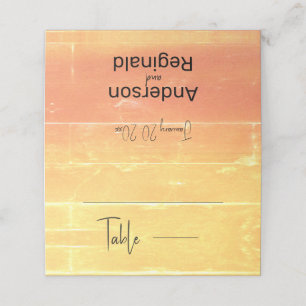 Summer Rustic Casual Yellow Peach Wedding Place Card