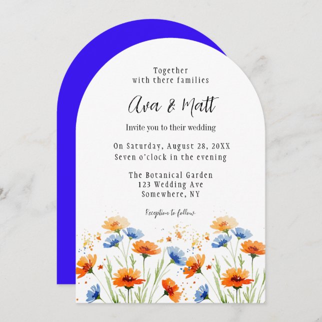Summer’s Embrace Wildflower Wedding Invitation (Front/Back)