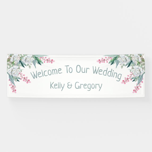 Summer Sage Wedding Banner (Horizontal)