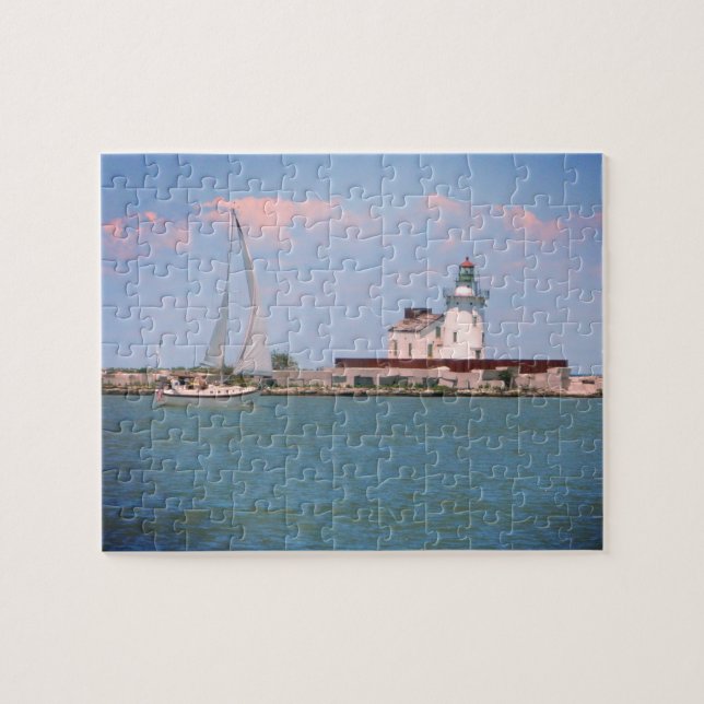 Summer Sailboat and Lighthouse Puzzle (Horizontal)