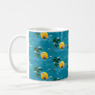 Summer Sailboat Sunset Nautical Coastal Beach Coffee Mug