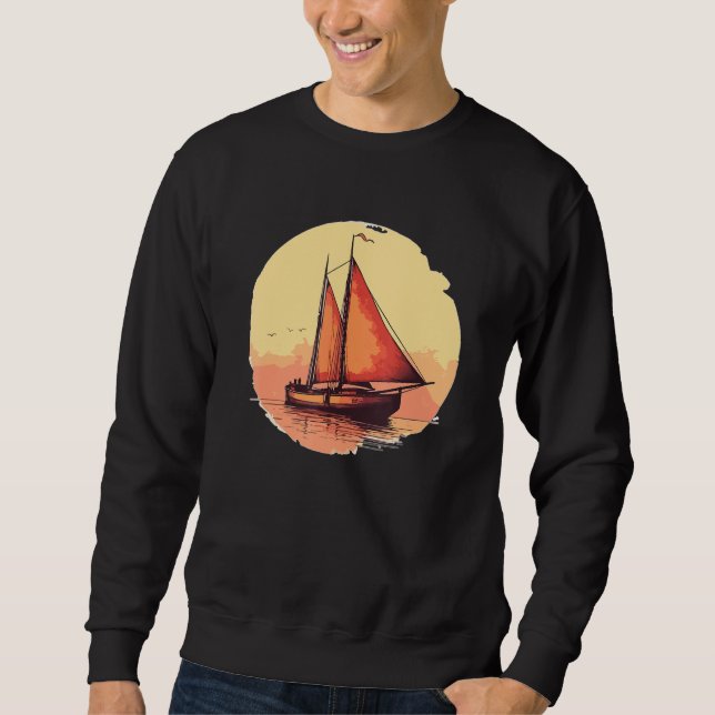 Summer Sailboat Vacation Boat Owner Sweatshirt (Front)