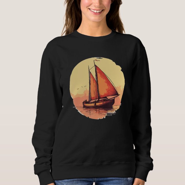 Summer Sailboat Vacation Boat Owner Sweatshirt (Front)