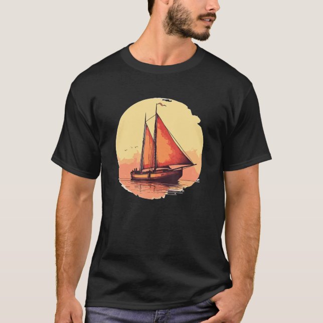 Summer Sailboat Vacation Boat Owner T-Shirt (Front)