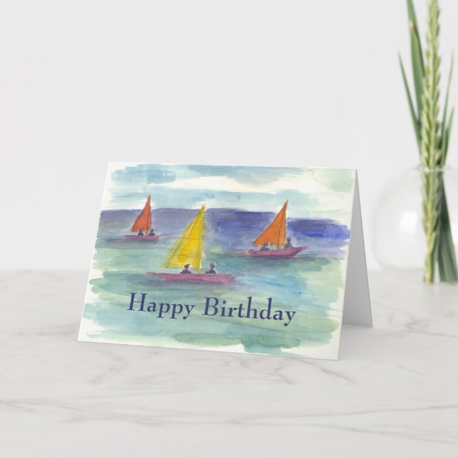 Summer Sailing Happy Birthday Card (Front)