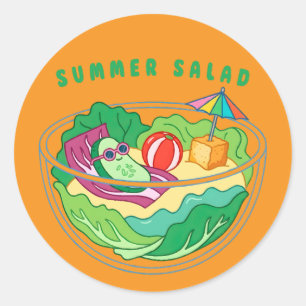 Summer Salad Classic Round Sticker