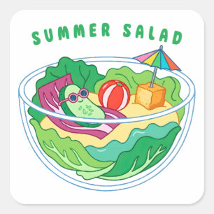 Summer Salad Square Sticker