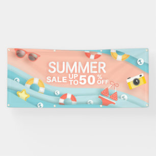Summer Sale Beach Shop 50% Off Sale Banner