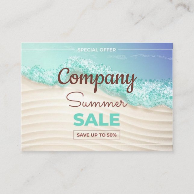 Summer Sale Special Offer Business Card (Front)