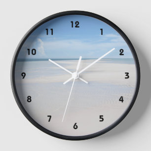 Summer Sand Beach View Tropical Clock