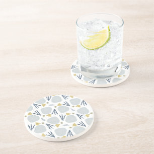 Summer Sand Dollar Seashells Beach Pattern Beach   Coaster