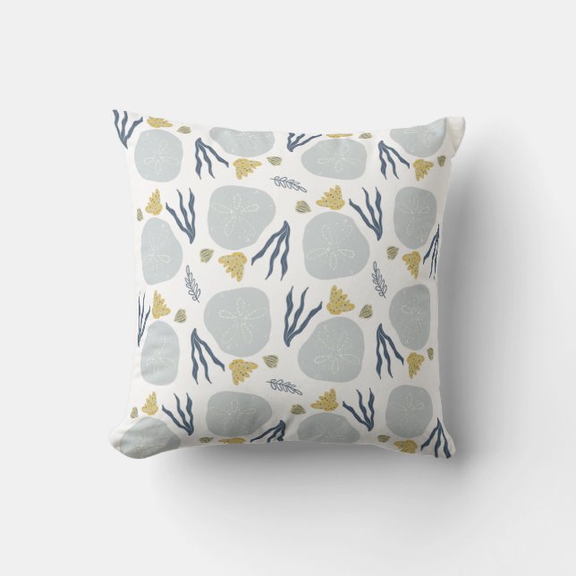 Summer Sand Dollar Seashells Beach Pattern Beach Cushion (Front)