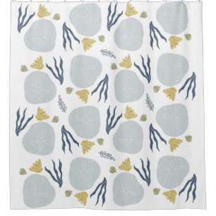 Summer Sand Dollar Seashells Beach Pattern Beach   Shower Curtain