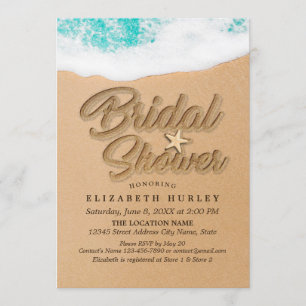 Summer Sandy Beach Wedding Bridal Shower Starfish Invitation
