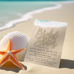 Summer Sandy Beach Wedding Bridal Shower Starfish Invitation