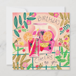 Summer sangria birthday cheers invitation