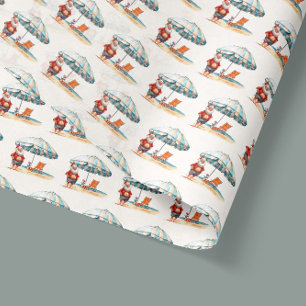 Summer Santa Beach Christmas in July Summer Party Tissue Paper