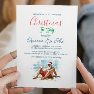 Summer Santa Christmas in July Party Invitation
