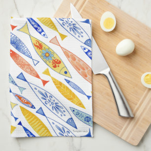 Summer School of Fish Tea Towel