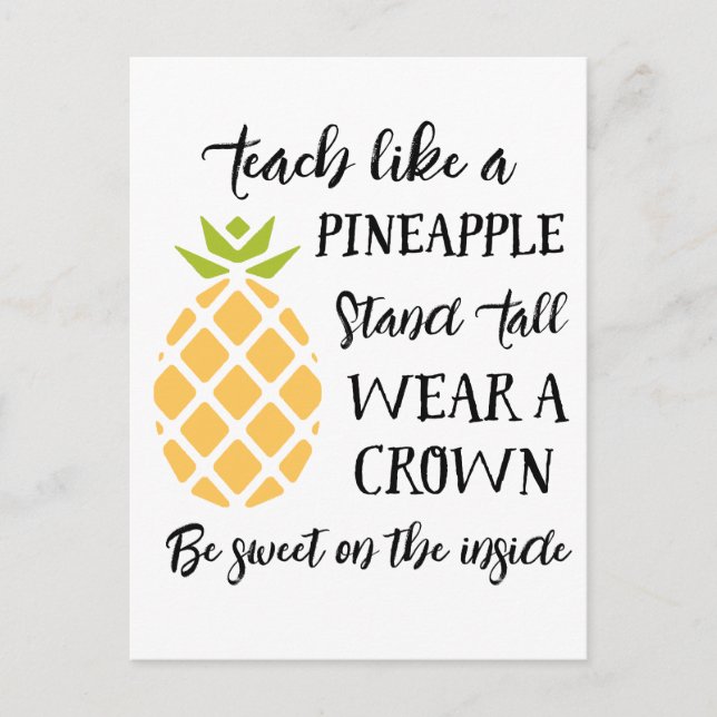 Summer School Teacher Appreciation Pineapple Postcard (Front)