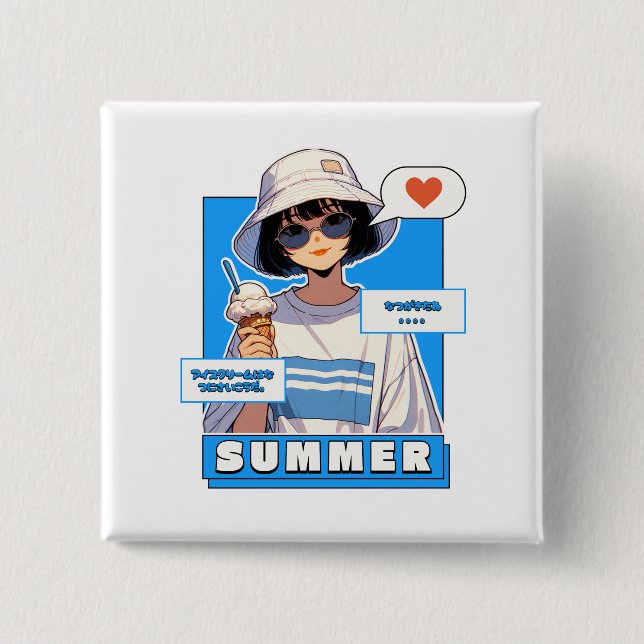 Summer Scoop Bliss 15 Cm Square Badge (Front)
