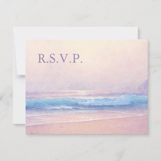 Summer Sea Beach Wedding RSVP Response (Front)