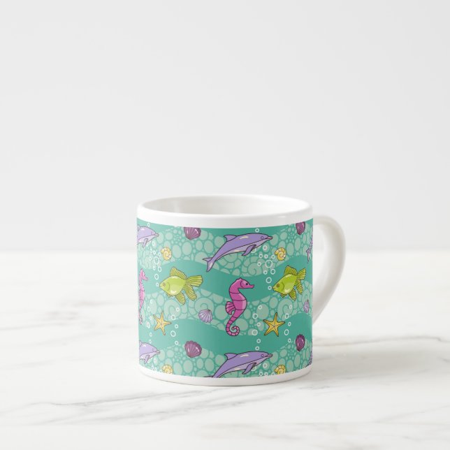Summer Sea Pattern Espresso Cup (Front Right)