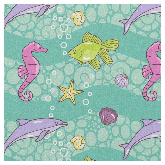 Summer Sea Pattern Fabric (Close Up)