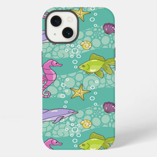 Summer Sea Pattern iPhone Case (Back)