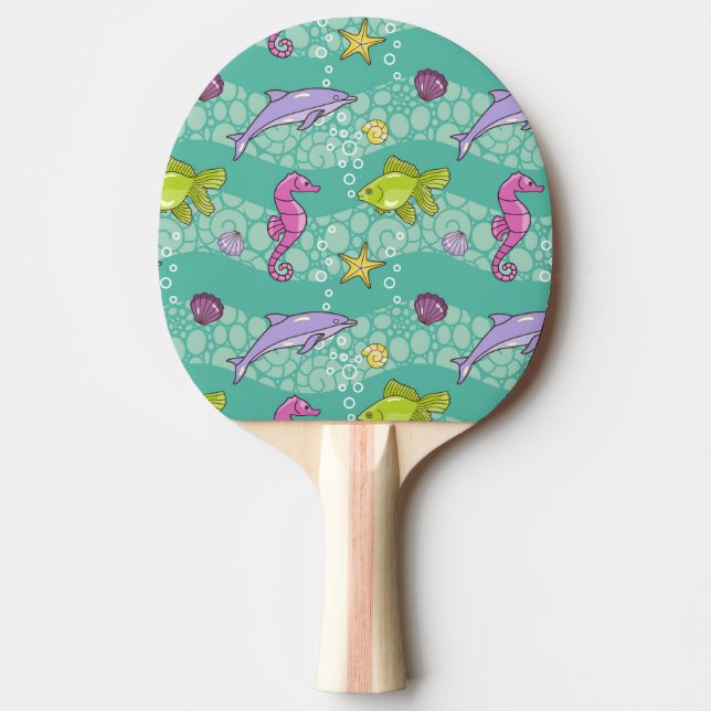 Summer Sea Pattern Ping Pong Paddle (Front)