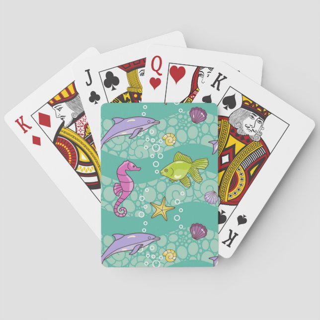 Summer Sea Pattern Playing Cards (Back)