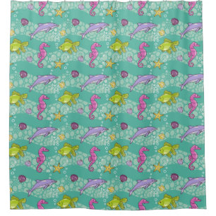 Summer Sea Pattern Shower Curtain