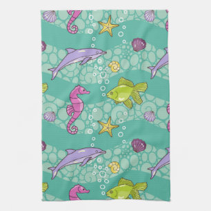 Summer Sea Pattern Tea Towel