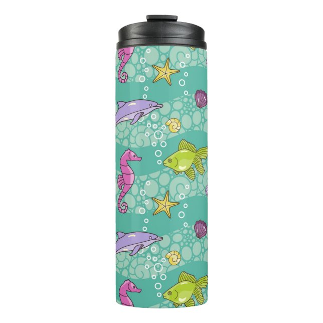 Summer Sea Pattern Thermal Tumbler (Front)