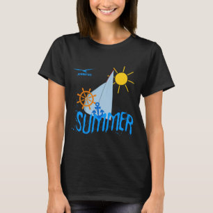 Summer Sea Sail black customisable T-Shirt