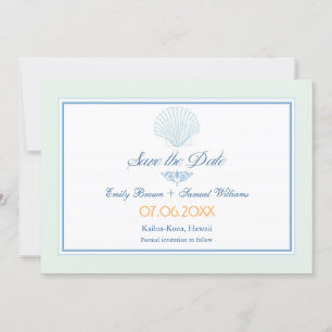 Summer Sea Shell Beach Wedding Save the Date