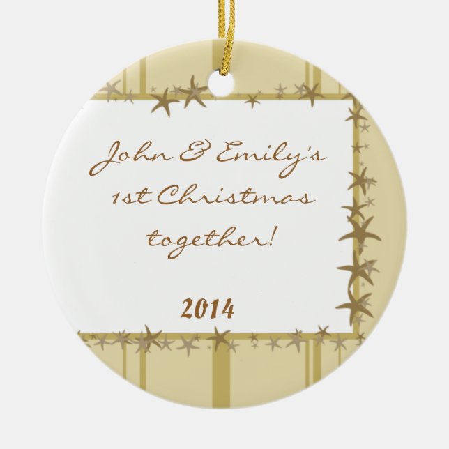 Summer Sea Shells Beach Personalised Name Ornament (Front)