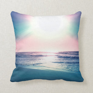Summer Sea Sunset Tropical Beach Photo Cushion