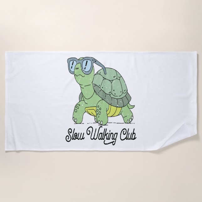 Summer Sea Turtle Floral Boho Flower Beach Towel (Front)