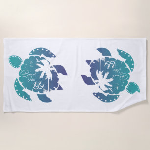 Summer Sea Turtle Vibes Beach Towel