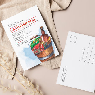 Summer Seafood Family Crawfish Boil Celebration Invitation Postcard