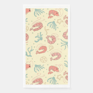 Summer Seafood Party Shrimp Design Napkin