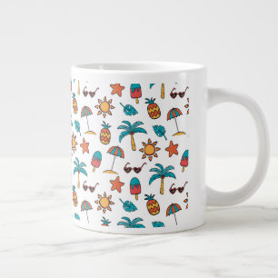 Summer Seamless Pattern Background Large Coffee Mug